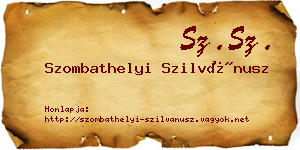 Szombathelyi Szilvánusz névjegykártya